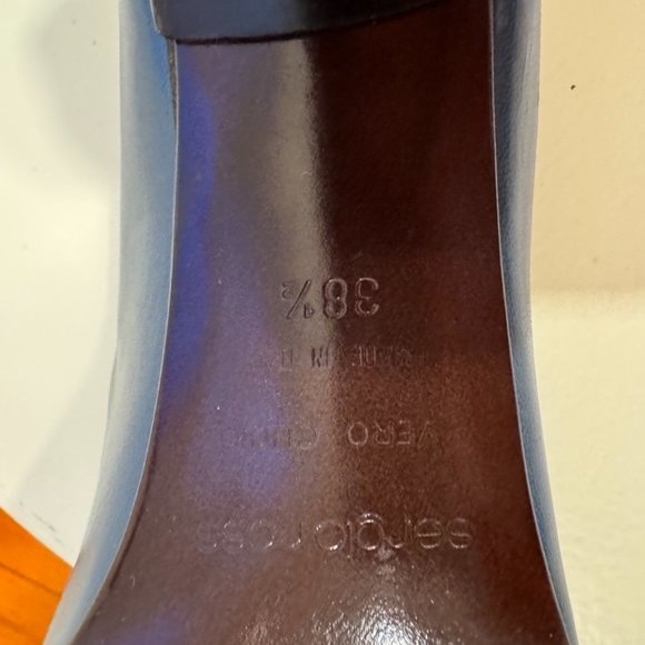 SERGIO ROSSI  GODIVA LEATHER PUMPS SZ 8 US EU 38.5 Beautiful Blue - Picture 6 of 7